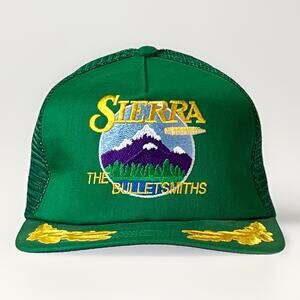 Vtg Specialty Sierra Bulletsmiths MeshBack Trucker Snapback Hat Scrambled Eggs